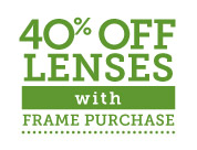 pearle vision offer - 40% off lenses with frame 

purchase