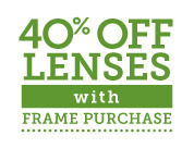 pearle vision offer - 40% off lenses with frame             purchase